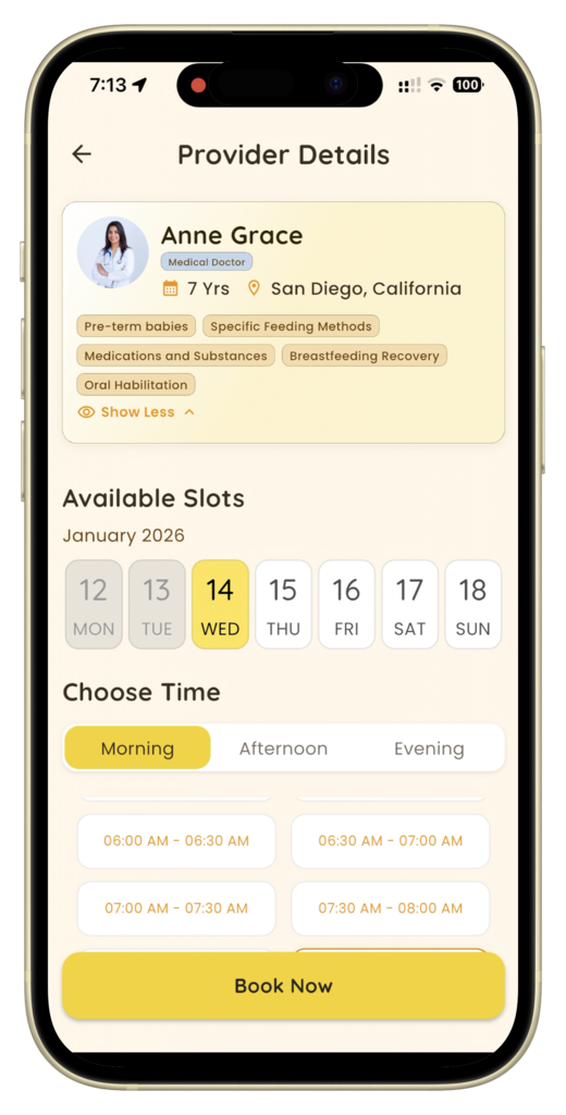 Provider search screen