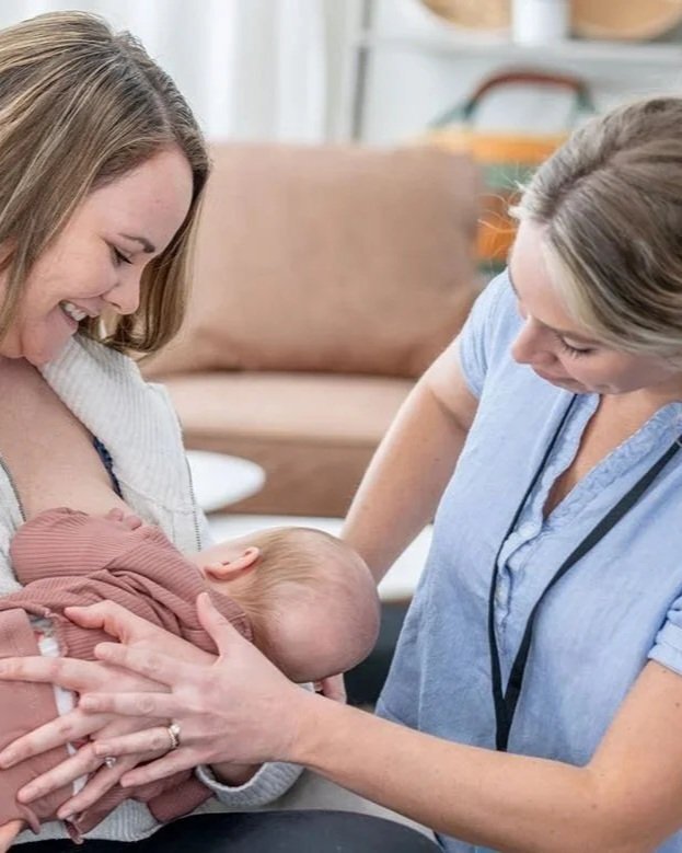 Lactation consultant with client
